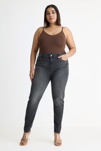 Curve Charcoal Skinny Jeans
